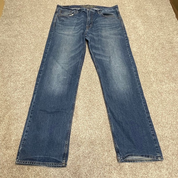 American Eagle mens baggy jeans loose fit jeans sz 36x33 medium wash distress - Picture 3 of 12